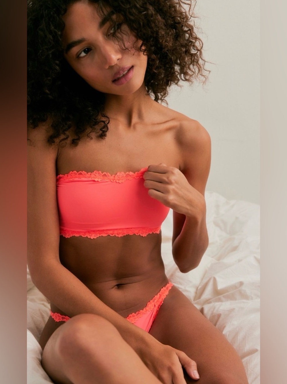 Charlie Lace Microfiber Bandeau NWOT neon gumdrops
